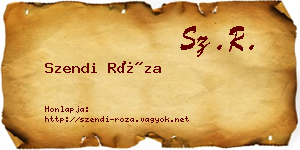 Szendi Róza névjegykártya